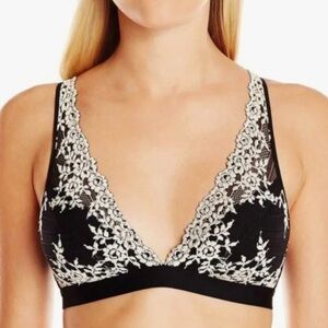 Black & White Lace Triangle Bralette - Women Intimates